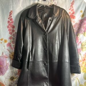 Leather Coat-Black-Great condition and very soft.